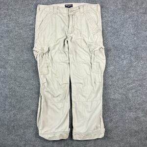 Steve & Barry's Cargo Pants Mens Size 36x30 Beige Cotton Canvas Relaxed Utility